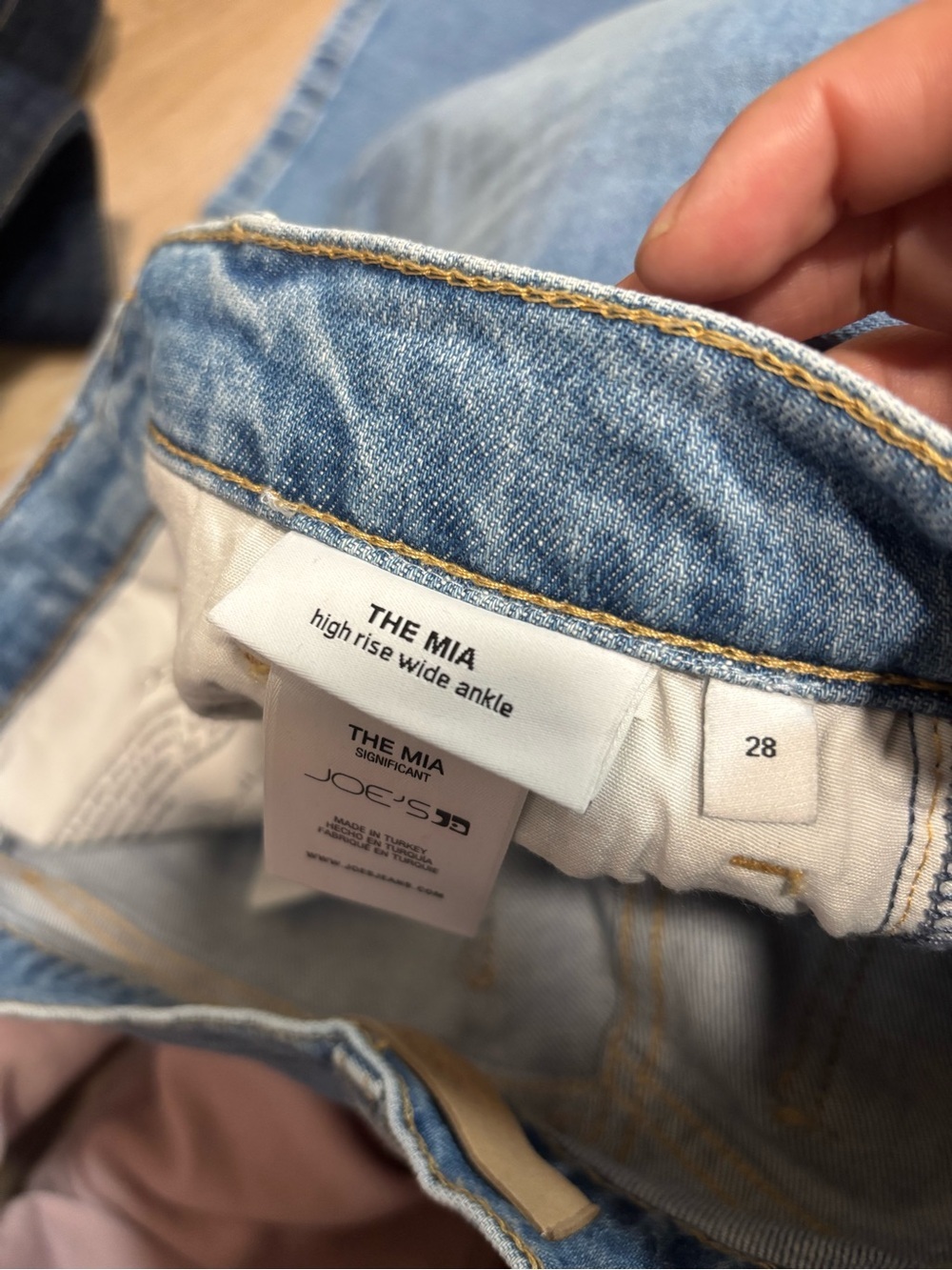 Joe's Jeans The Mia High Rise Wide Leg Ankle Jeans Blue Raw Hem | Size 28 - Picture 6 of 6